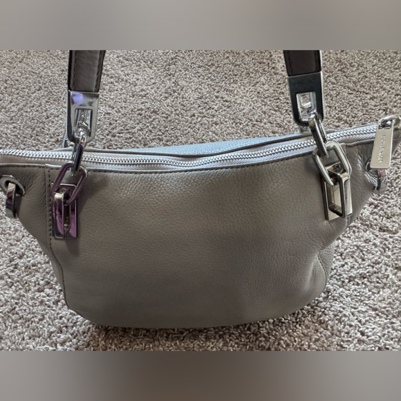 Michael Kors Gray Leather Shoulder Bag - Picture 6 of 6